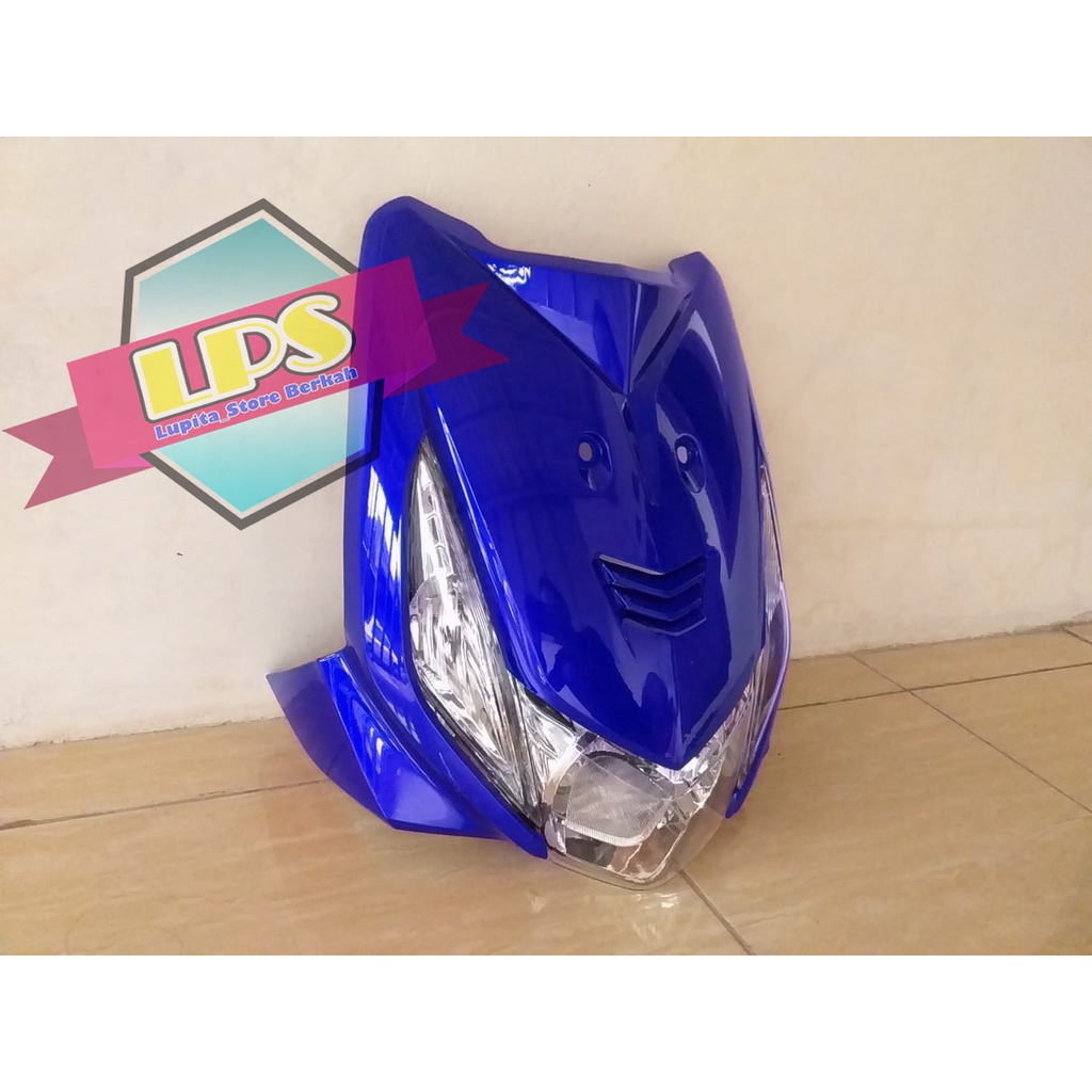 Tameng Depan + Reflektor Dan SEN Lampu Beat Karbu Warna Biru Tua Termurah