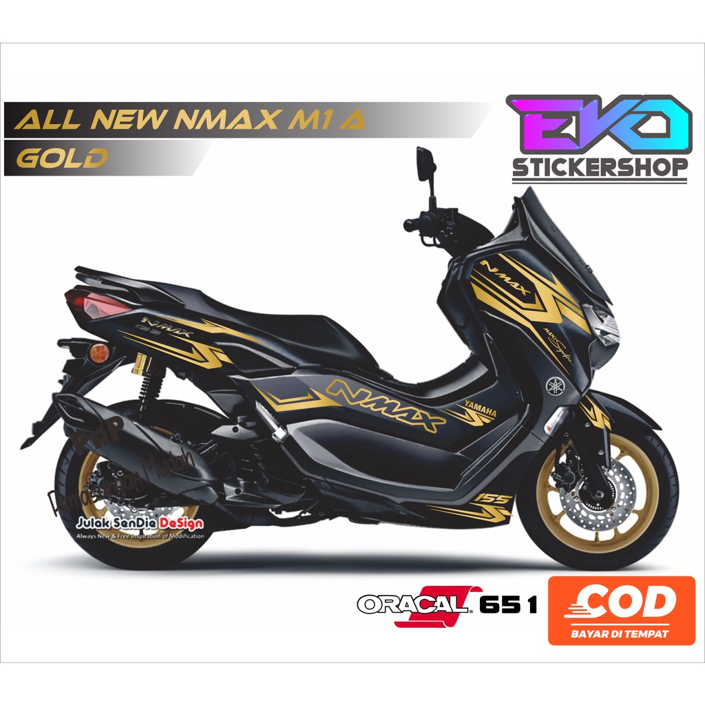 STIKER ALL NEW NMAX HITAM CUTTING STICKER GOLD STRIPING NMAX 2020 2021 2022 2023