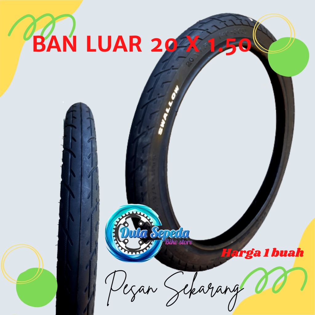 Ban luar sepeda 20 x 1.50 - 1.75 - 1.95 untuk sepeda lipat dan mini dan ukuran 20 inch