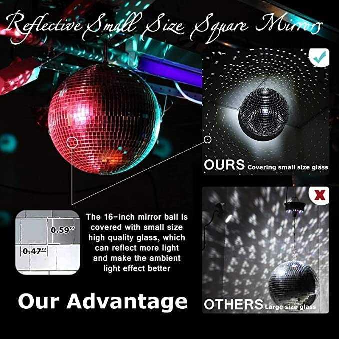 Bola Disko Kaca Gantung Reflective Mirror Disco Ball 30 cm - D018