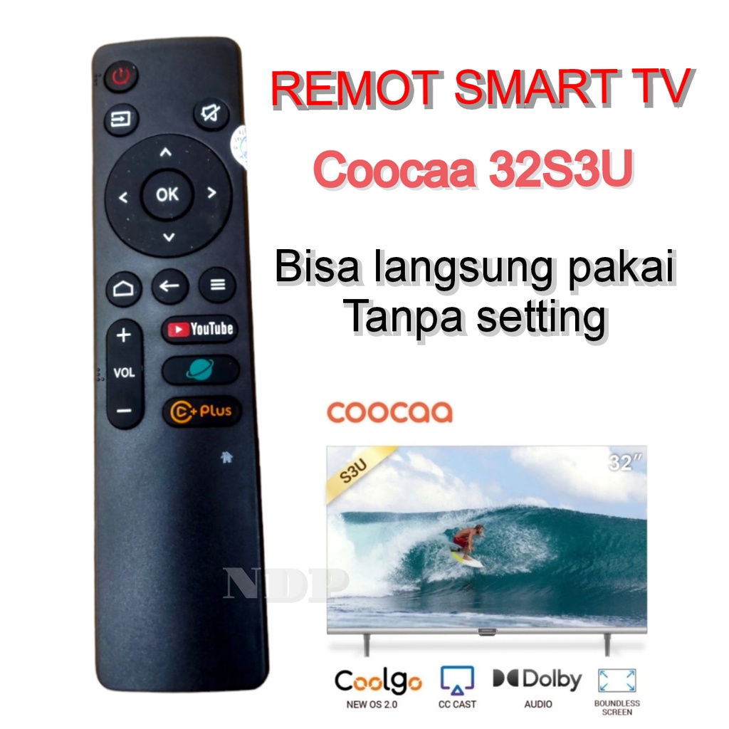 Remot untuk Smart tv android coocaa 32S3U