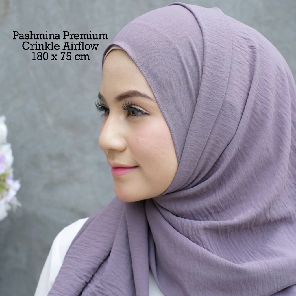 Man Jadda Hijab Pashmina Crinkle Airflow Premium Kerudung Pasmina Cringkle Airflow