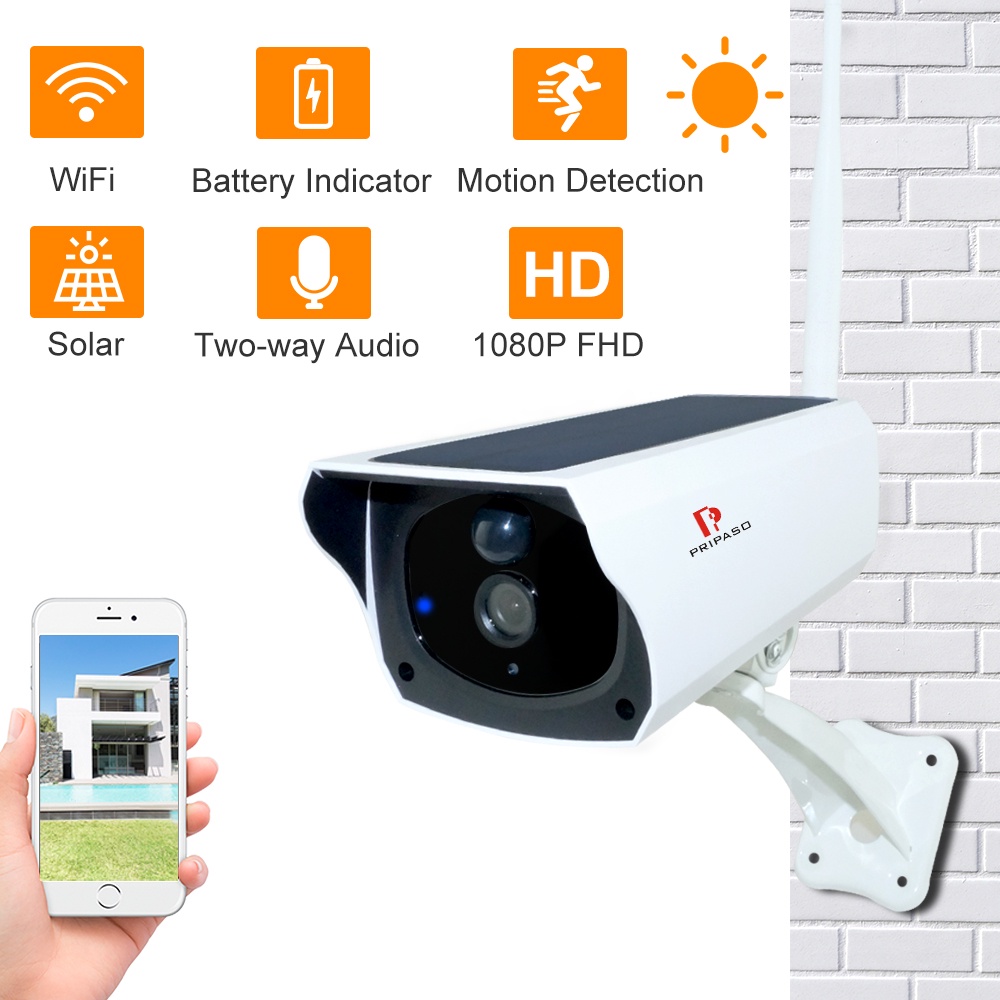 SINOVISION P2 Solar cctv Luar Ruangan IP66 tahan air Kamera Baterai Kamera nirkabel 1080P Super Siaga Panjang Deteksi Gerakan PIR