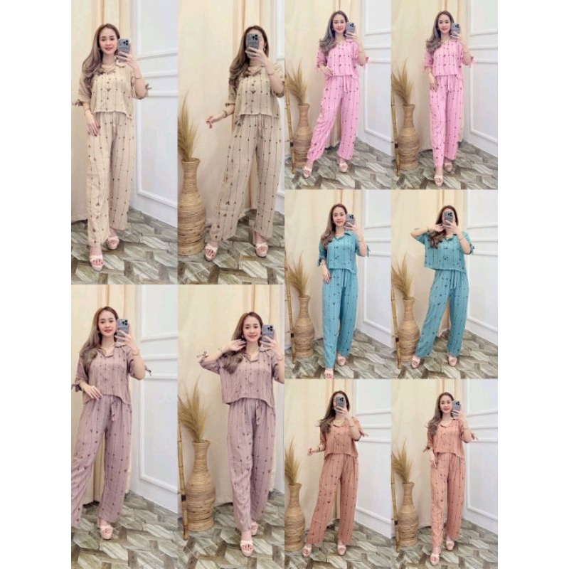 GFS ONE SET CROP LOVE SETELAN WANITA RAYON DIAMOND