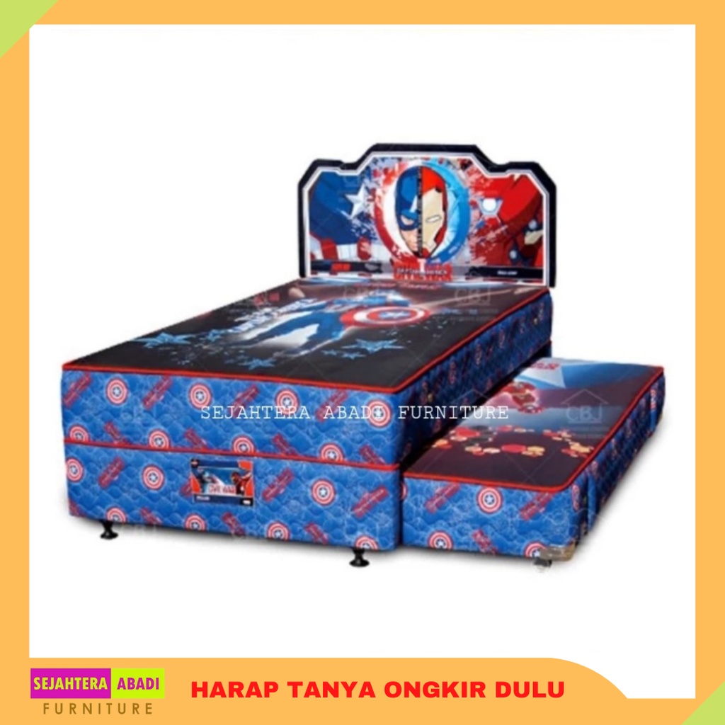 bigland springbed kids 2in1 twin sorong kids anak license original karakter ranjang anak dipan soron