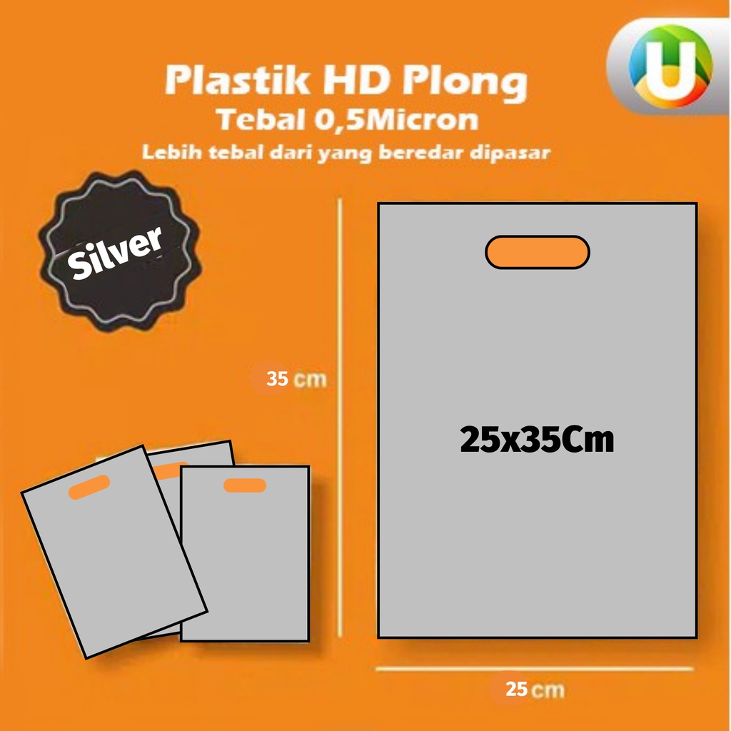 [Isi 25pcs] Plastik Plong HD Plastik Silver Oval 25x35 Kantong Plastik Olshop tebal 50Micron Murah