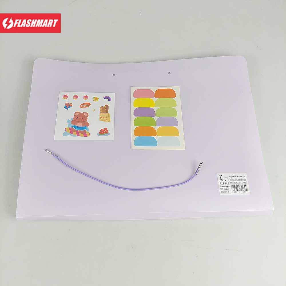 Flashmart Tas Folder Plastik Kertas A4 Multi Layer Storage 12 Grid - 5060-12