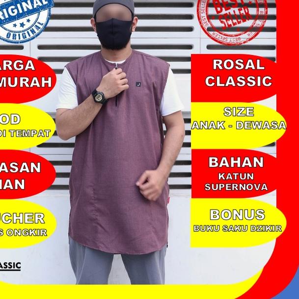 ♞ ROMPI SHOLAT ROSAL CLASSIC POLOS / BAJU SHOLAT PRIA MURAH / BAJU KOKO PRIA MURAH / ROSAL GAMIS ➥