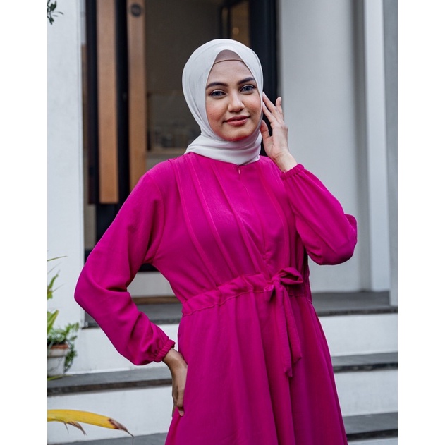 JOSHIN Amira Long Dress Gamis - Dress Wanita Crinkle Hijab Friendly