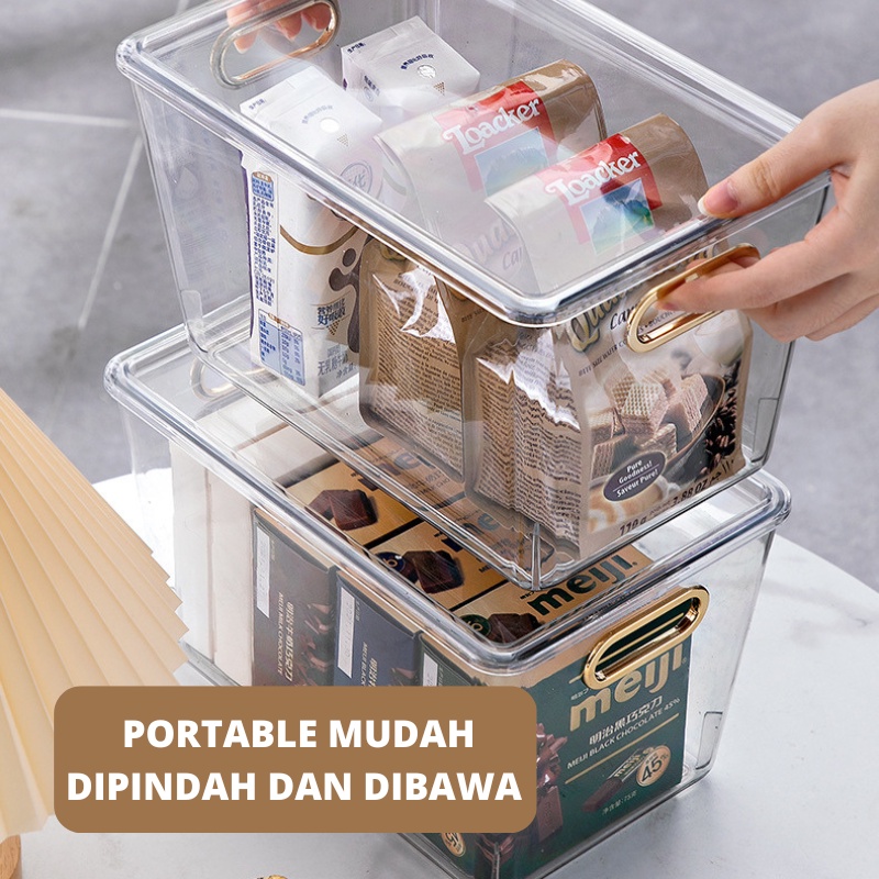 Starlight Kotak Penyimpanan Transparan Storage Organizer Serbaguna Kotak Kontainer Toples Makanan Cemilan Snack Botol Sayur Buah Kulkas HSB607