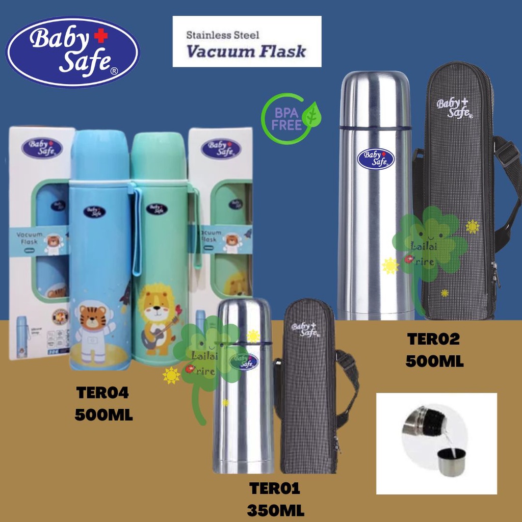 *NEW* BABY SAFE Babysafe Vacuum Flask Stainless Steel 500ml 500 ml / 350ml 350 ml - Termos Air BPOM