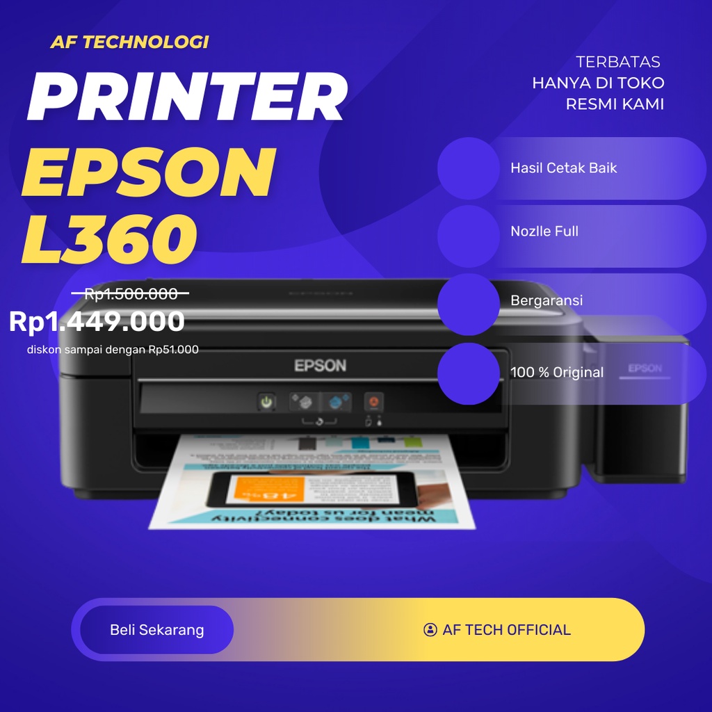 Jual Printer Epson L360 All In One Print Scan Copy Inkjet Bergaransi