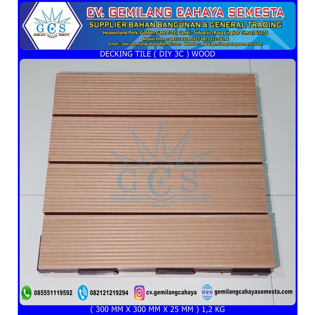 Decking Tile ( DIY 3C ) / Lantai WPC / Pagar WPC / Lantai Kolam Renang
