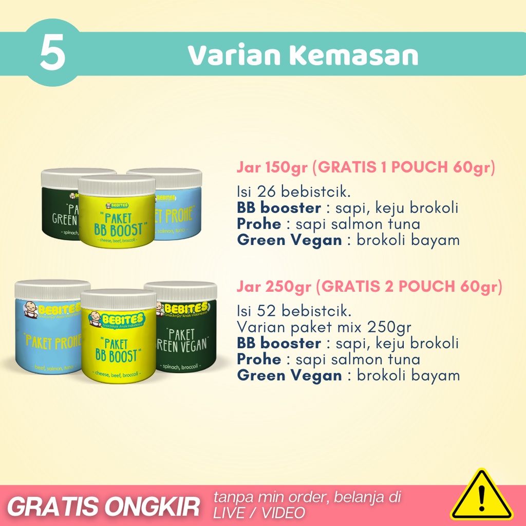 [A3] Snack Cemilan Biskuit Bayi Camilan Makanan Bayi Anak Mpasi Baby 6 Bulan 8 Bulan 1 Tahun Organik Sehat Bebites