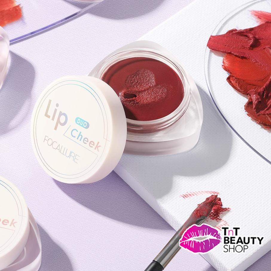 ☝ FOCALLURE Creamy Lip & Cheek Duo | Dual-use Lip Mud Lip clay & Velvet-hazy Matte Blush On - Makeup