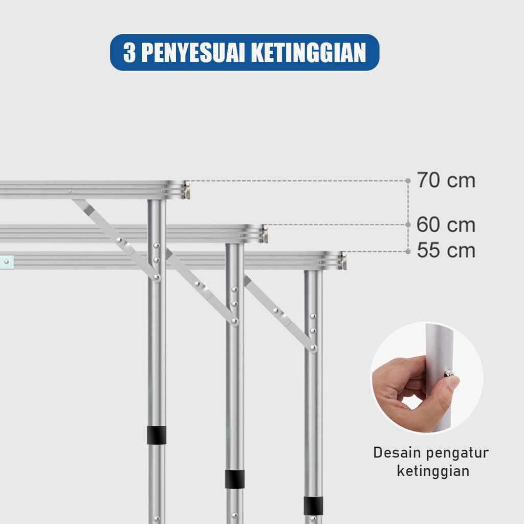 Meja Koper 2 Kursi Lipat Outdoor