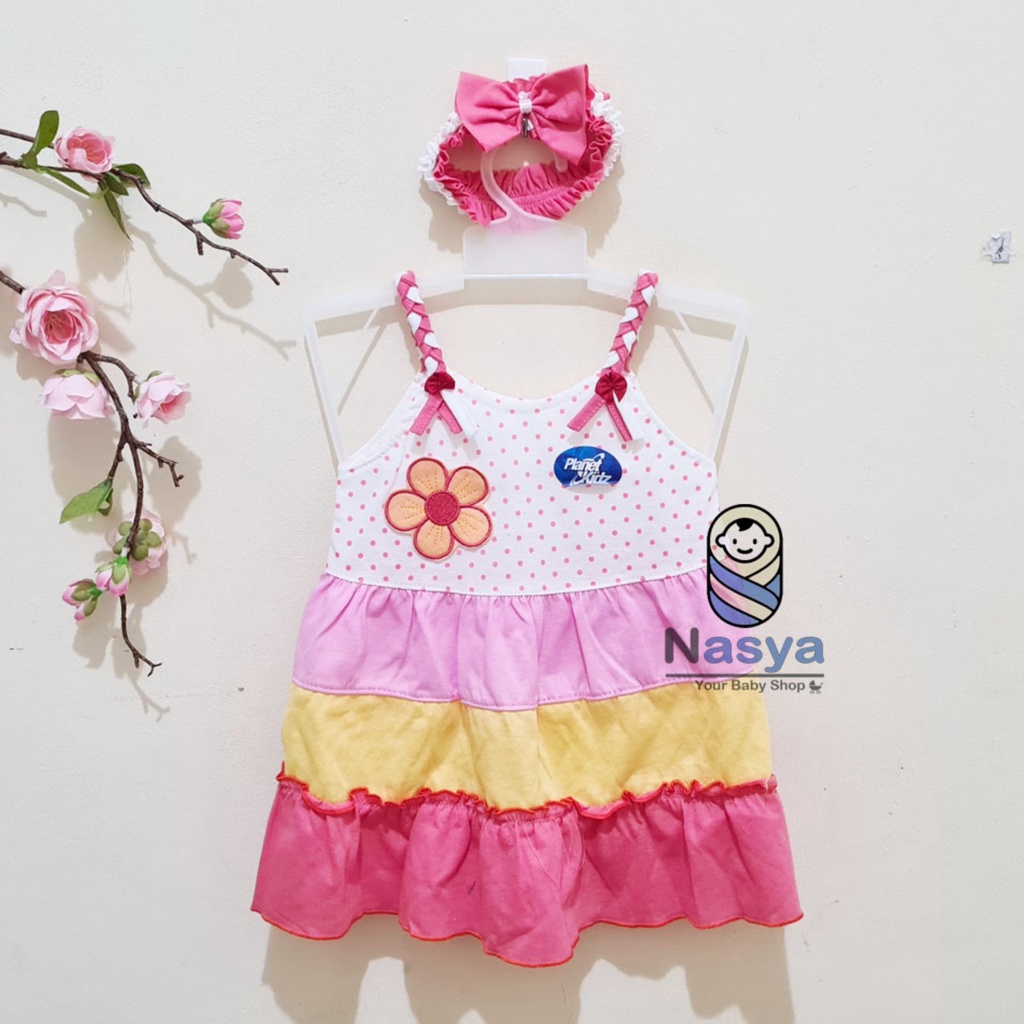 [P-029A] Baju Bayi / Dress Bayi Perempuan 0-6 bulan Motif Lucu (bonus Bandana) motif bunga