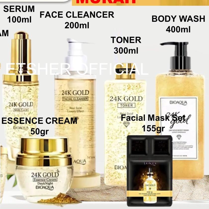 ☚ PAKET BIOAQUA 24k Gold SKIN CARE Murah Original ✫