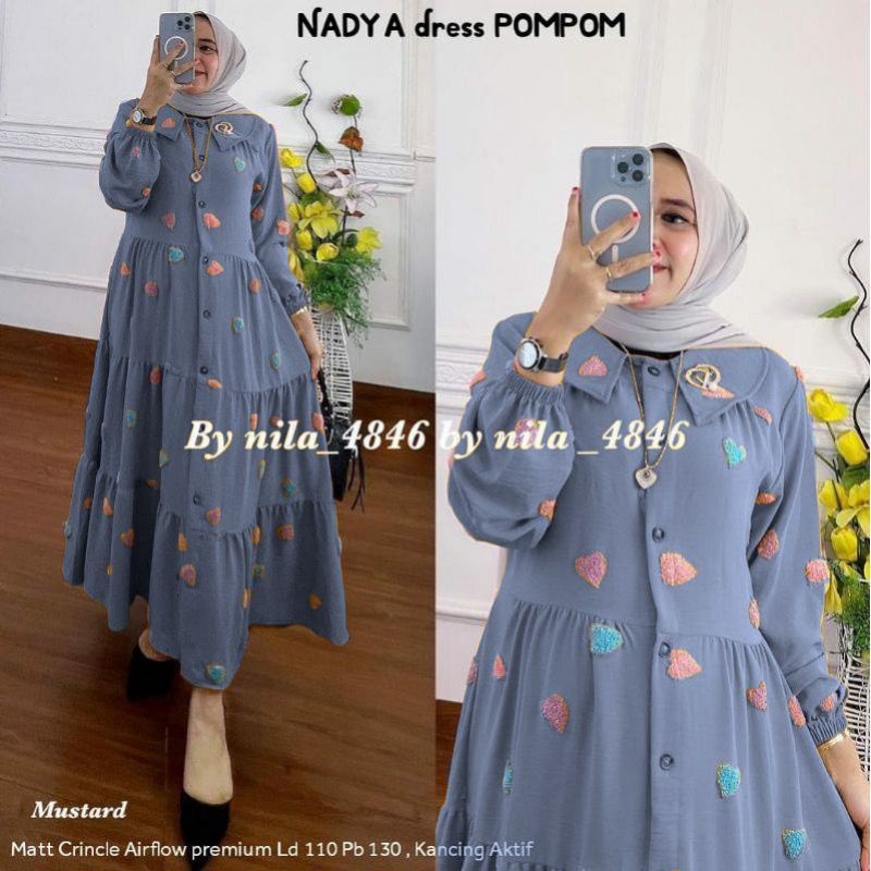 Midi Crinkel Pompom Kerah Sult4n Midi Pompom Crinkel