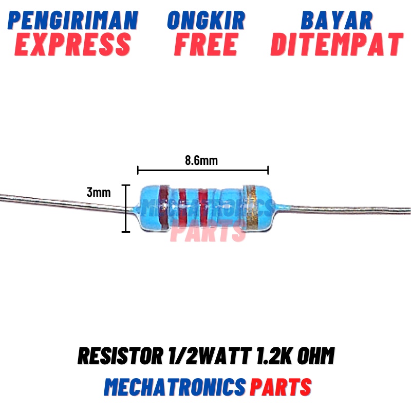 RESISTOR 1/2WATT 1.2K OHM