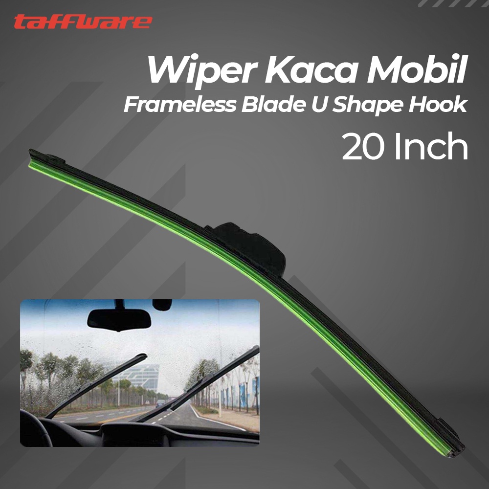 BISA COD 1 SET 2 PCS Wiper Kaca Mobil Depan Kanan Kiri Frameless Blade U Shape Hook 24 -16 inch