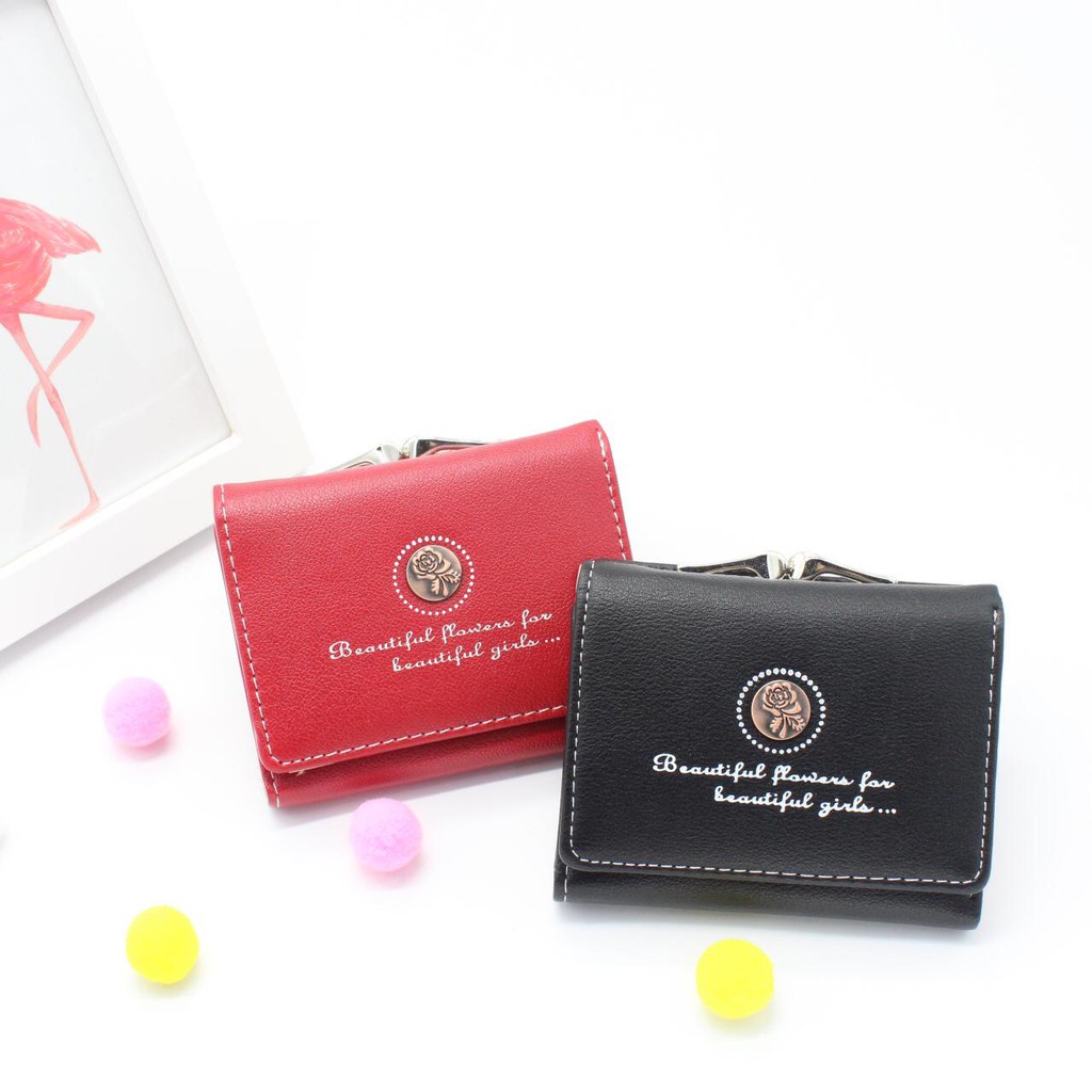 FYGALERY A860 DOMPET BEAUTIFUL FLOWERS FOR BEAUTIFUL GILRS DOMPET MINI DOMPET LIPAT DOMPET IMPORT