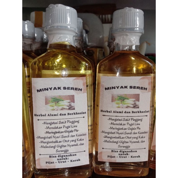 Minyak Sereh / Minyak Serai Wangi / Minyak untuk Pijat Urut Kerok / Minyak Urut 60ml