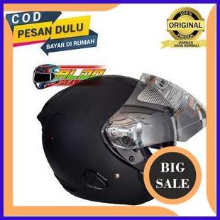 limited stock INK ORI / HELM INK METRO 2 POLOS BLACK DOFF / helm half face double visor berkualitas