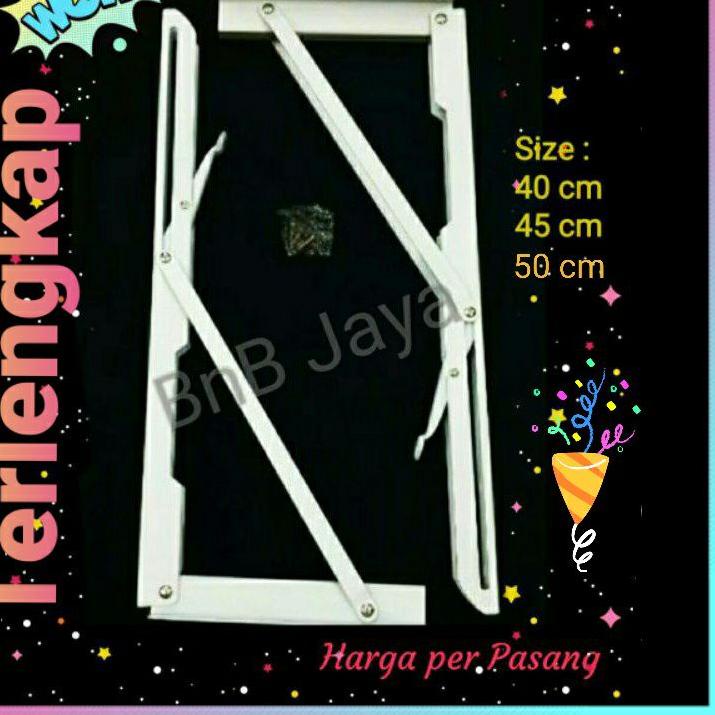 ✬ Siku Rak Lipat / Folding Bracket 50 cm / 20" Tebal ✮