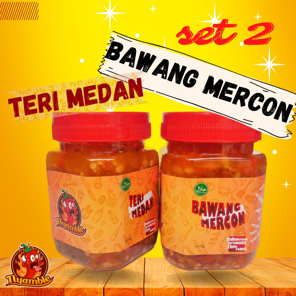 

Set 2 Sambal Bawang Mercon + Sambal Teri Medan by Nyamble LEBIH HEMAT
