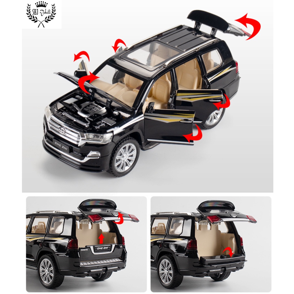 Diecast Miniatur mobil Toyota Land Cruiser skala 1:24 Landcruiser Metal Series