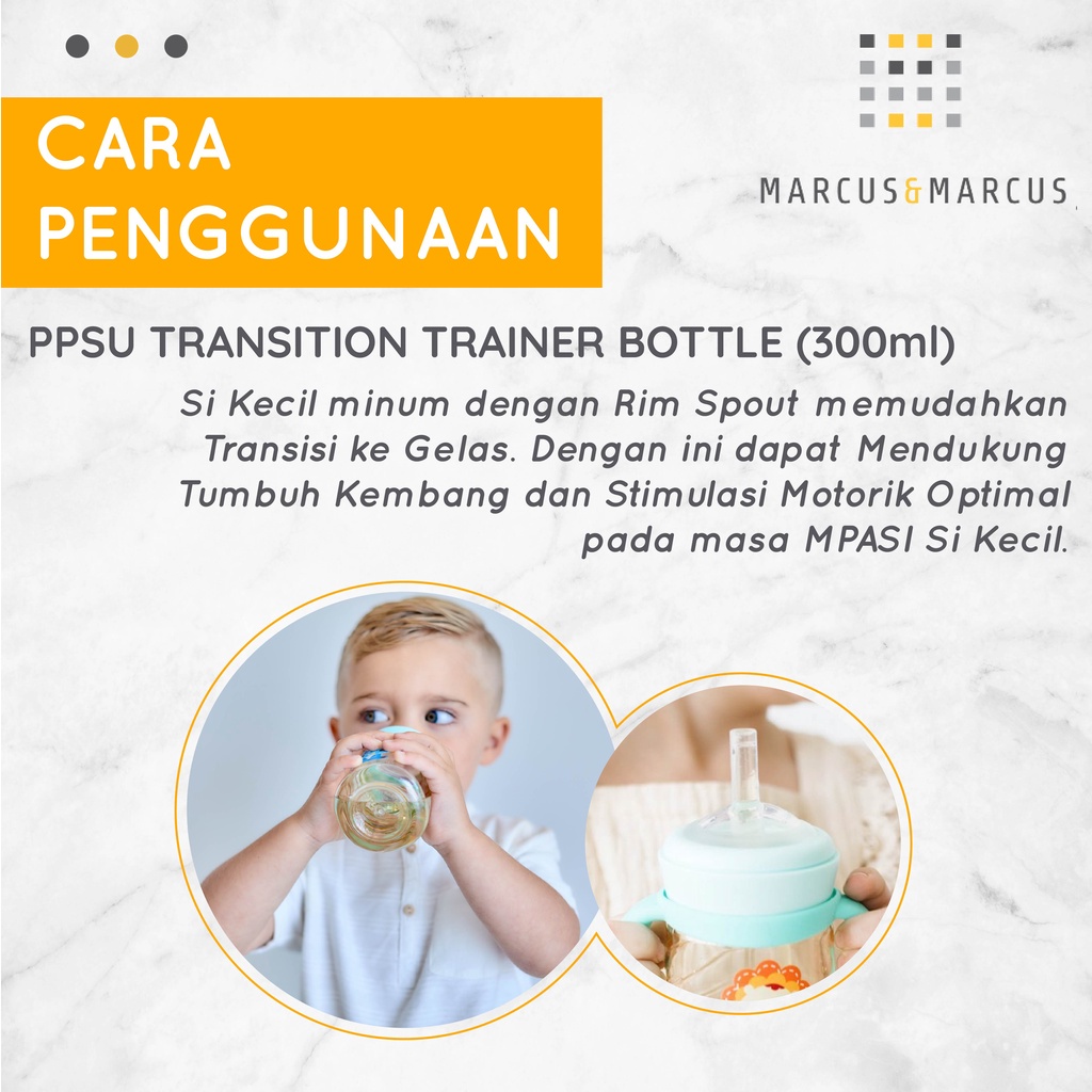 MARCUS &amp; MARCUS PPSU TRANSITION TRAINER BOTTLE 300ML