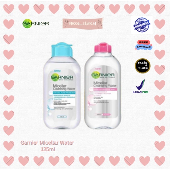 [MS] GARNIER MICELLAR CLEANSING WATER 125ML |ROSE |PINK|BLUE BPOM