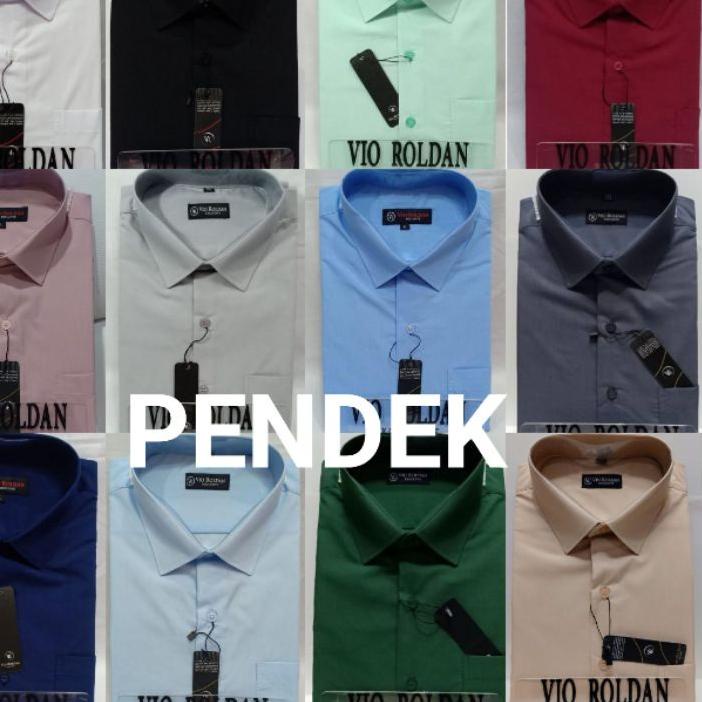 ☜ VIO ROLDAN Kemeja Pria Lengan Pendek Polos Best Seller ❁