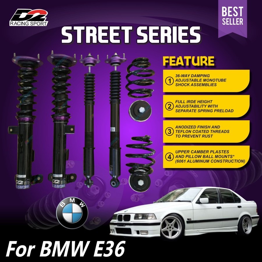 Aksesoris Suspensi Shockbreaker Coilover Untuk Harian D2 Racing STREET coilover BMW e36