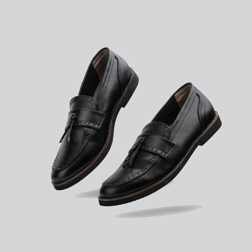 sepatu pria loafers moccasin black oxford casual formal BIG SIZE sepatu kerja main gaya cowok keren ukuran besar jumbo