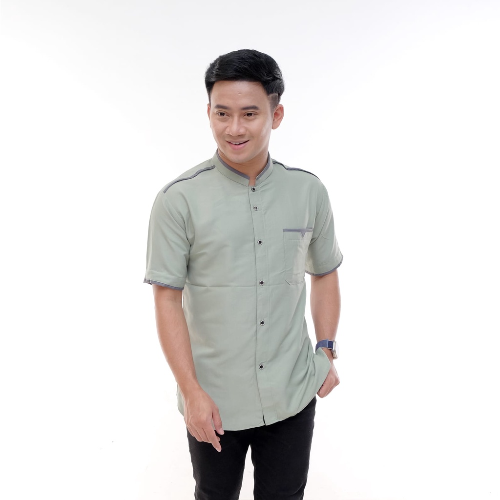 Baju koko dewasa terbaru warna sage green Matt catton