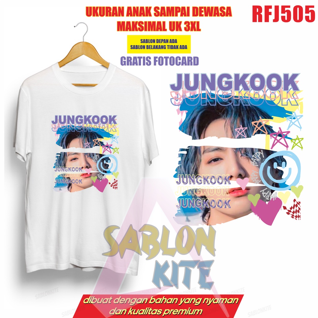 Gratis Fotocard Kaos kpop Jungkook Jk RFJ505