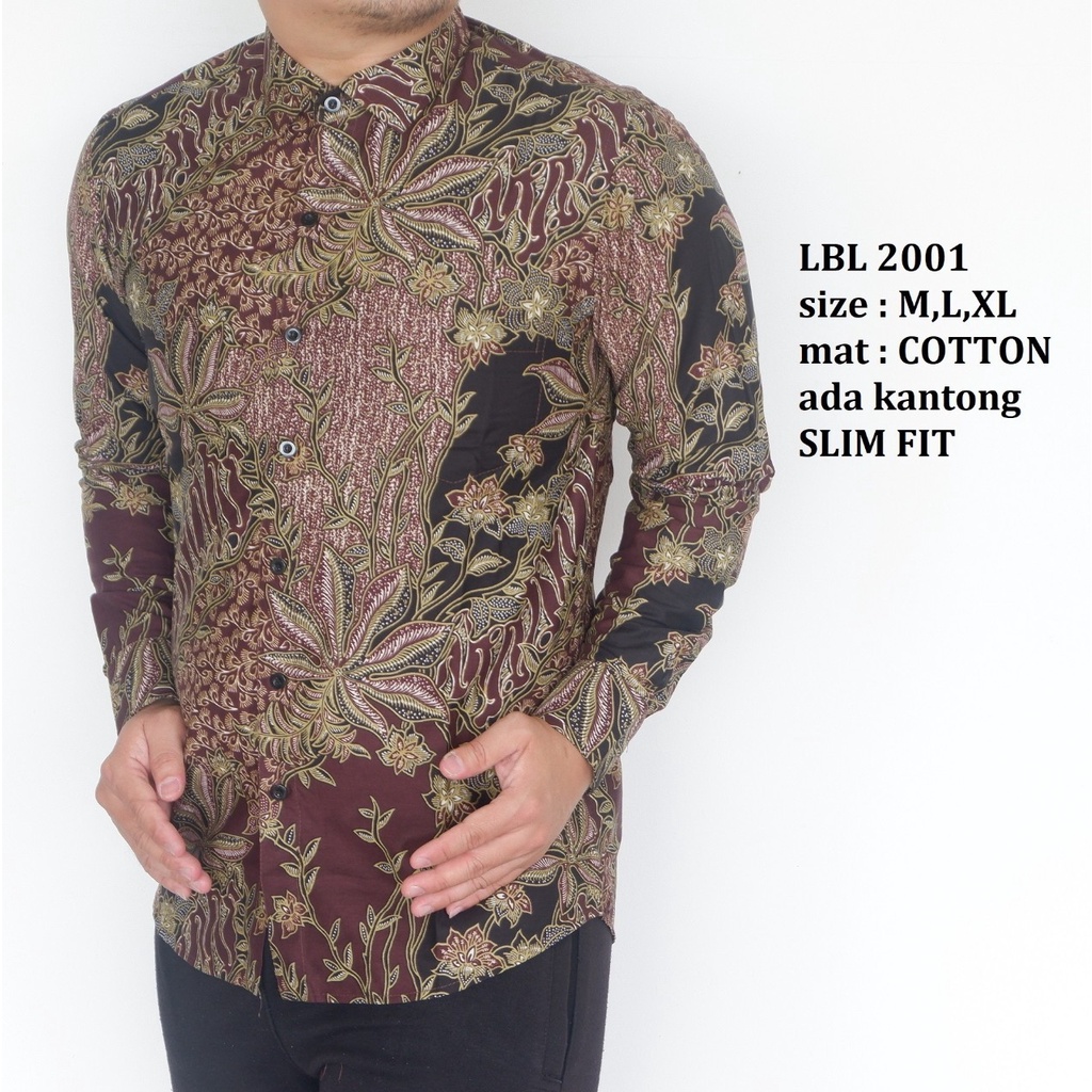 KEMEJA BATIK PRIA SLIM FIT BAJU BATIK PRIA SLIM FIT PREMIUM LBL2001