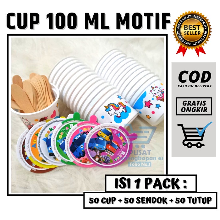 *$*$*$*$] Cup Es Krim 100ml-Aneka Gelas Cup Plastik-Harga Cup Ice Creammotif