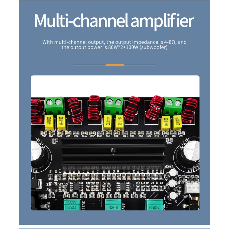 【XH-M573】 Daya tinggi 2.1 saluran 【TPA3116D2】 papan penguat daya digital 80W + 80W + 100W