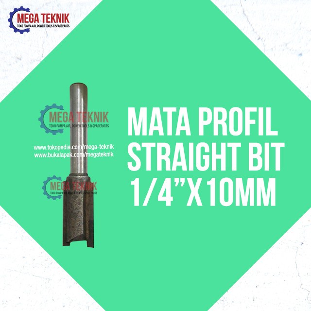 Produk Terbaik] Straight Bits Mata Profil Router Wood Trimmer Kayu 10mm