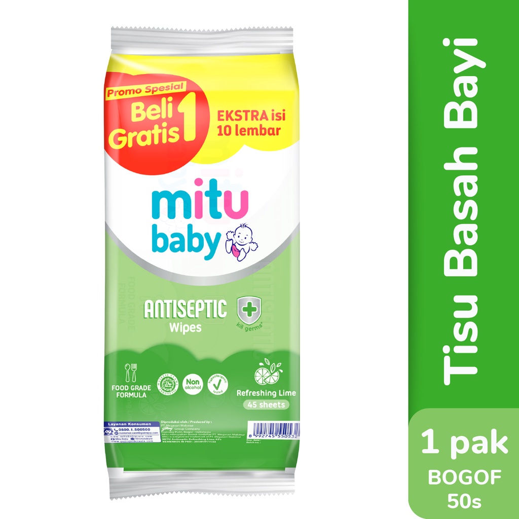 MITU WIPES (BUY 1 GET 1) Biru / Putih / Pink / Ungu 50's / Hijau 45's