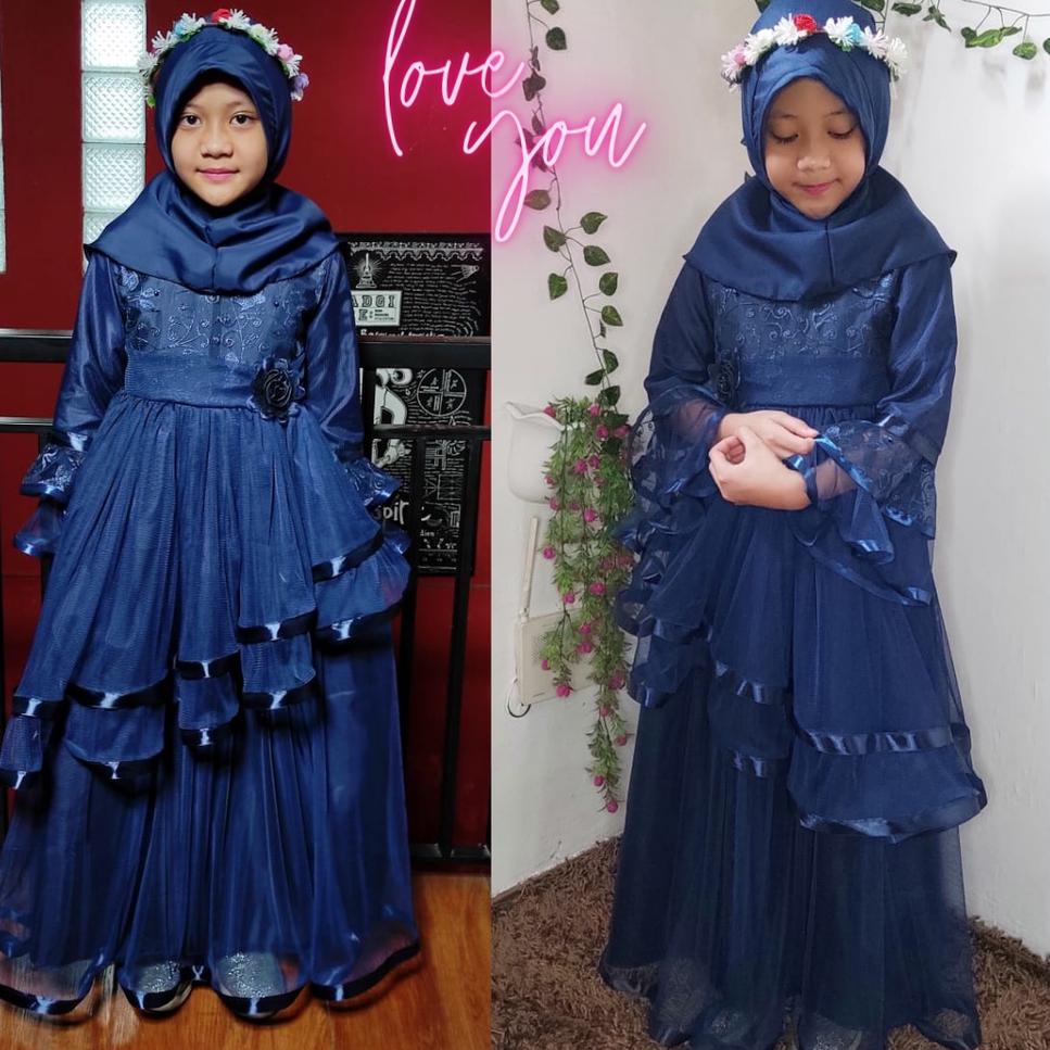 REKOMENDASI { Itsme.collection } Baju Pesta Anak Brukat / Gaun Pesta Anak Muslim Mewah Umur 3 tahun 