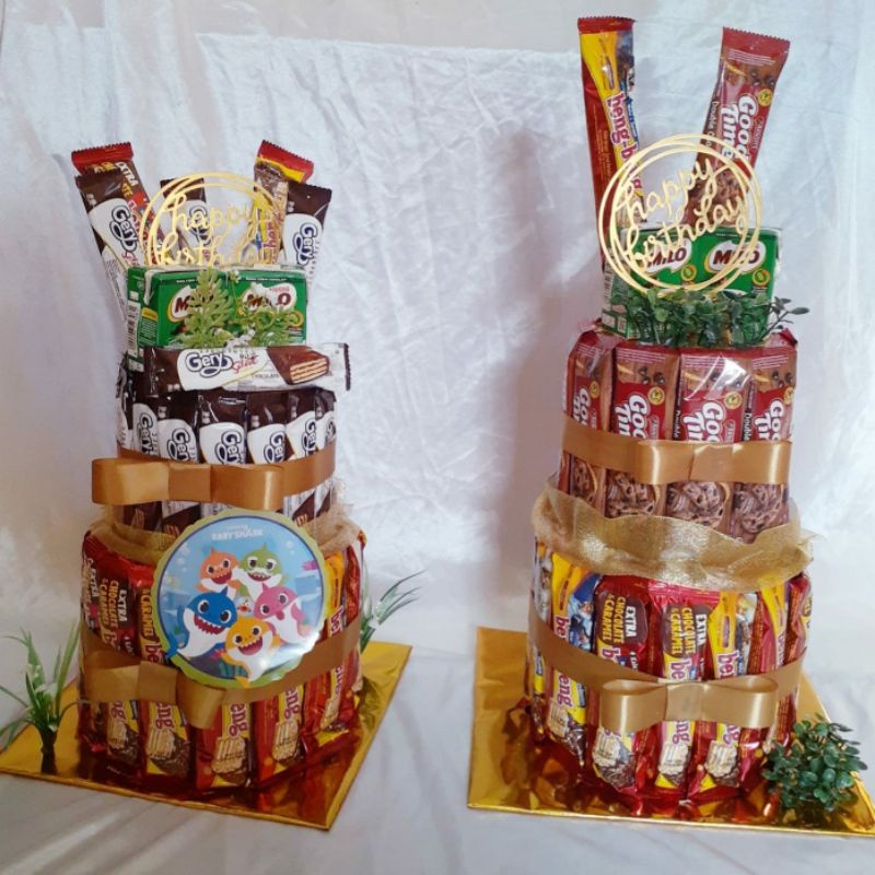 snack tower coklat