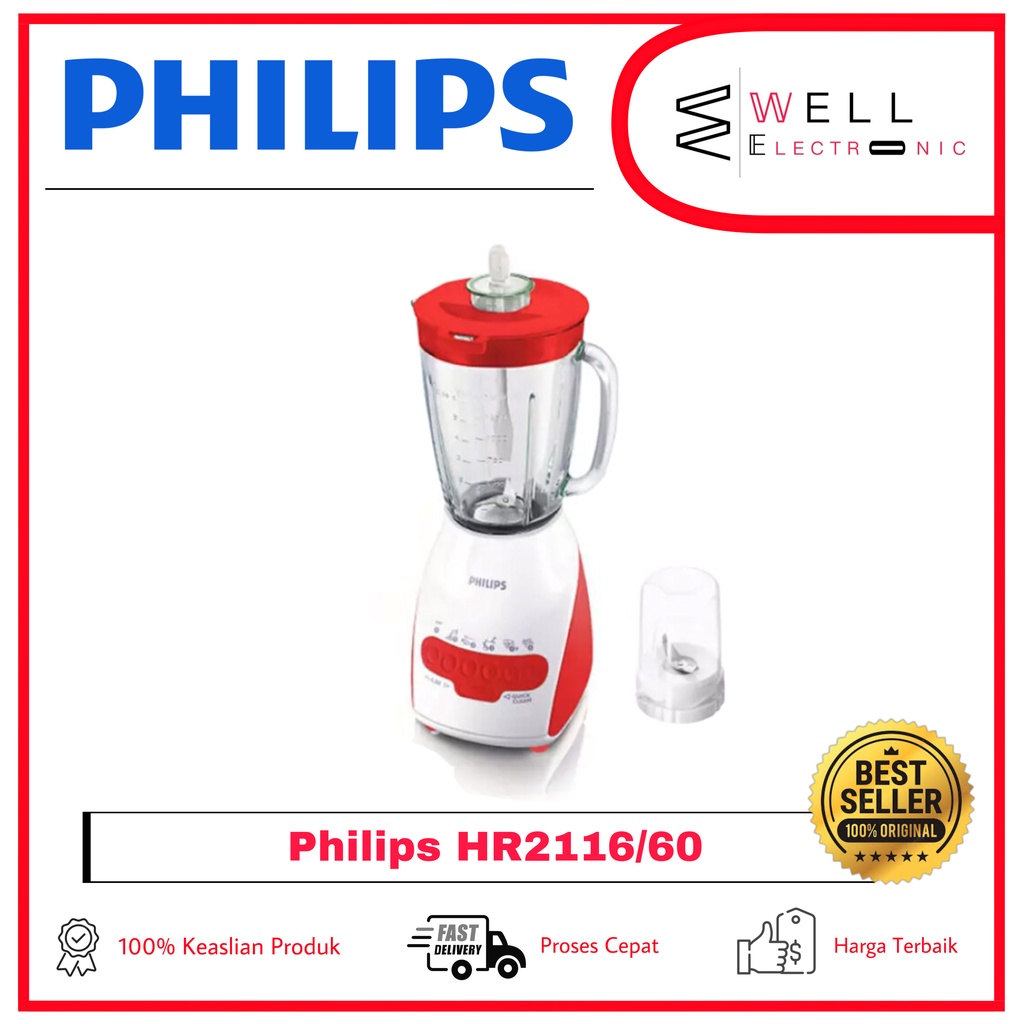 PHILIPS BLENDER KACA/GLASS JAR 2L HR2116/00 HR2116/30 HR2116/40 HR2116/60 HR 2116