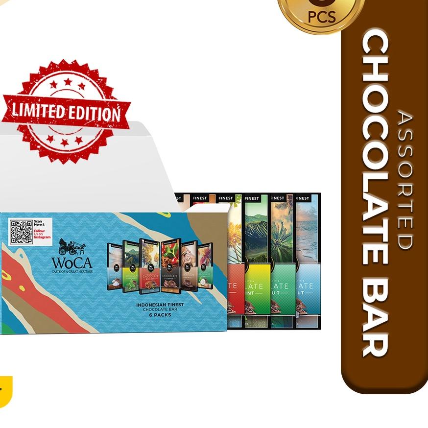 

☎ WoCA Cokelat Mix Assorted Premium Chocolate Bar 6x40 gram ➾
