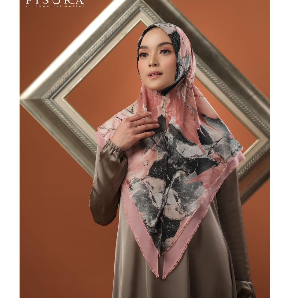 SIAP KIRIM KHIMAR RENJANA MOTIF BY FISURA SCARF/ KHIMAR JILBAB CERUTY BABYDOLL 2LAYER PET ANTEM TALI