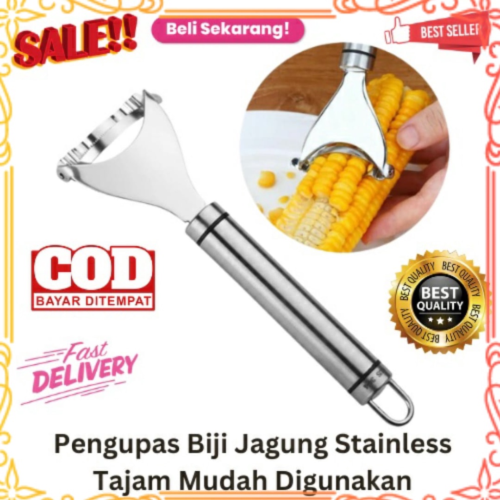 familygames PARUTAN JAGUNG steinless Alat Pengupas Biji Jagung / Corn Peeler Pisau Serut Jagung Stainless P023