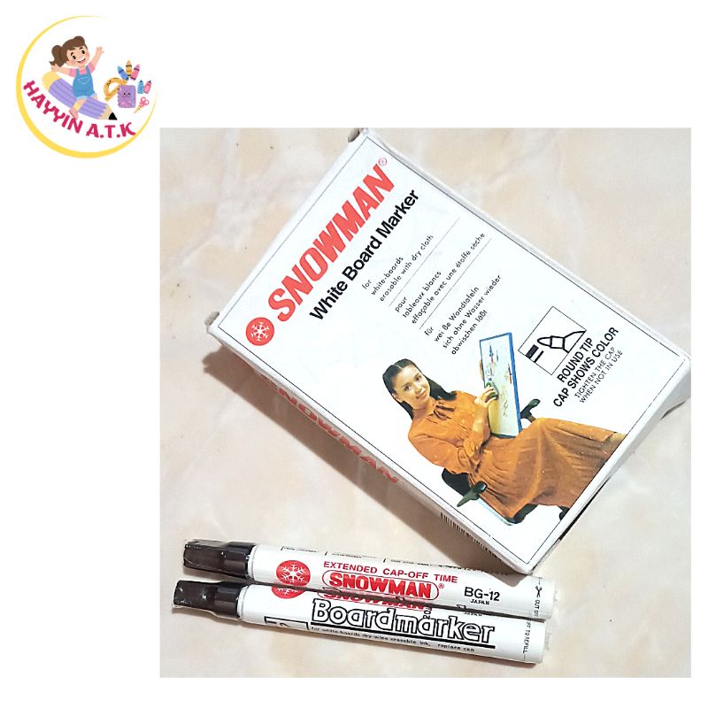 

Spidol Boardmarker Hitam / Spidol Snowman Boardmarker / Spidol Papan Tulis Tidak Permanen